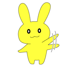Yellow rabbit sticker #129297
