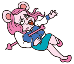 Funny Fuzzy Mouse 5 kawaii version sticker #130184