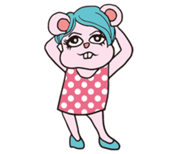 Funny Fuzzy Mouse 5 kawaii version sticker #130200