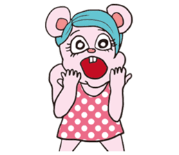 Funny Fuzzy Mouse 5 kawaii version sticker #130201