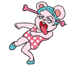 Funny Fuzzy Mouse 5 kawaii version sticker #130203