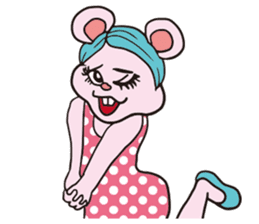 Funny Fuzzy Mouse 5 kawaii version sticker #130204