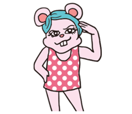 Funny Fuzzy Mouse 5 kawaii version sticker #130209