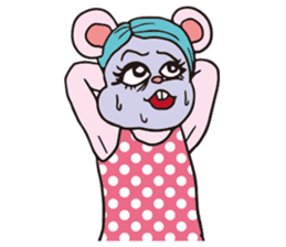 Funny Fuzzy Mouse 5 kawaii version sticker #130218