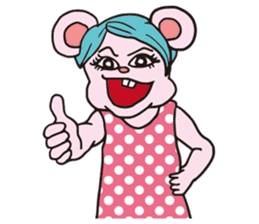 Funny Fuzzy Mouse 5 kawaii version sticker #130219