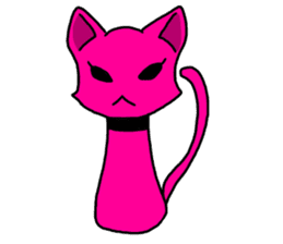 A pink cat sticker #133060