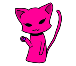 A pink cat sticker #133061