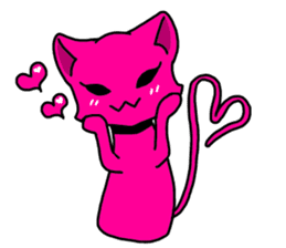 A pink cat sticker #133062