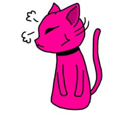 A pink cat sticker #133064