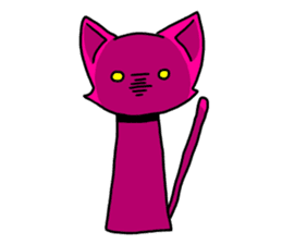 A pink cat sticker #133066