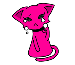 A pink cat sticker #133067