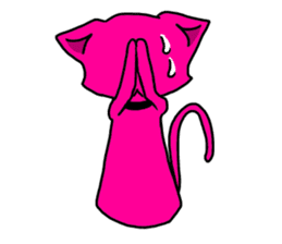 A pink cat sticker #133068