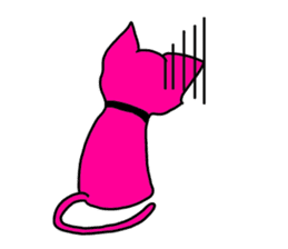 A pink cat sticker #133070