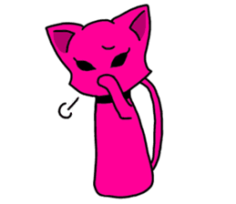 A pink cat sticker #133072