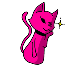 A pink cat sticker #133073