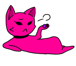 A pink cat sticker #133074