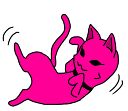 A pink cat sticker #133075