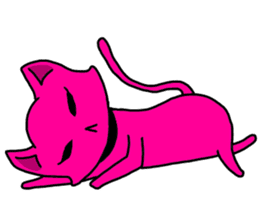 A pink cat sticker #133076