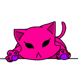 A pink cat sticker #133077