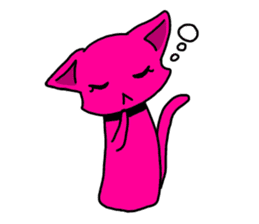 A pink cat sticker #133078
