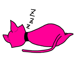 A pink cat sticker #133079
