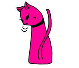 A pink cat sticker #133080