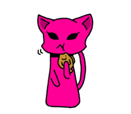 A pink cat sticker #133081