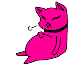 A pink cat sticker #133082