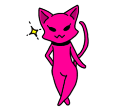 A pink cat sticker #133083
