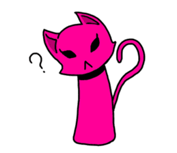 A pink cat sticker #133084