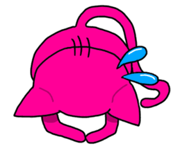 A pink cat sticker #133085
