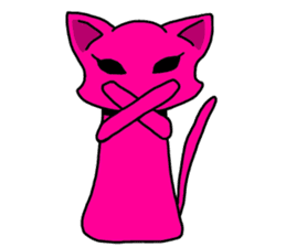 A pink cat sticker #133086