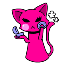 A pink cat sticker #133087