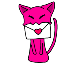 A pink cat sticker #133090