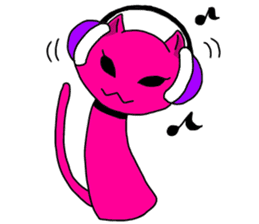 A pink cat sticker #133091