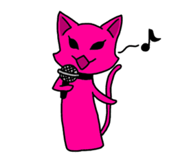 A pink cat sticker #133092