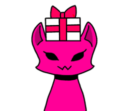 A pink cat sticker #133094