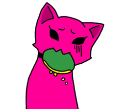 A pink cat sticker #133095
