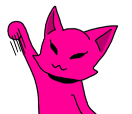 A pink cat sticker #133096