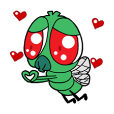 Funny Insects - crazy worm and cute fly sticker #133593