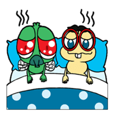 Funny Insects - crazy worm and cute fly sticker #133594