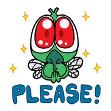 Funny Insects - crazy worm and cute fly sticker #133600