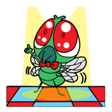 Funny Insects - crazy worm and cute fly sticker #133609