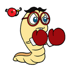 Funny Insects - crazy worm and cute fly sticker #133615