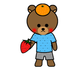 mandarin bear & strawberry rabbit sticker #134110