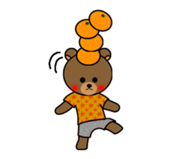 mandarin bear & strawberry rabbit sticker #134115