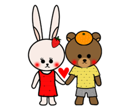 mandarin bear & strawberry rabbit sticker #134131