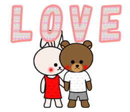 mandarin bear & strawberry rabbit sticker #134134