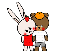 mandarin bear & strawberry rabbit sticker #134135