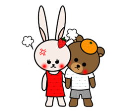 mandarin bear & strawberry rabbit sticker #134136